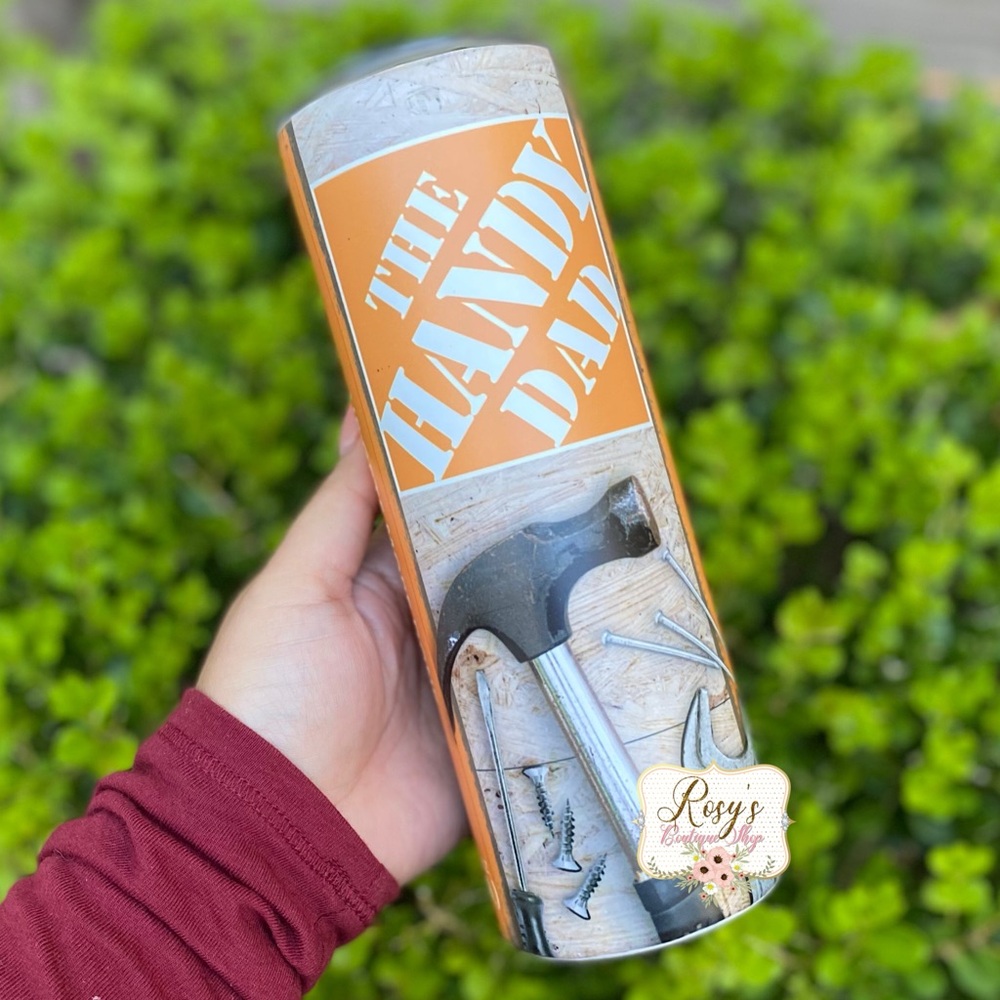The Handy Dad 20oz stainless steel skinny Tumblers